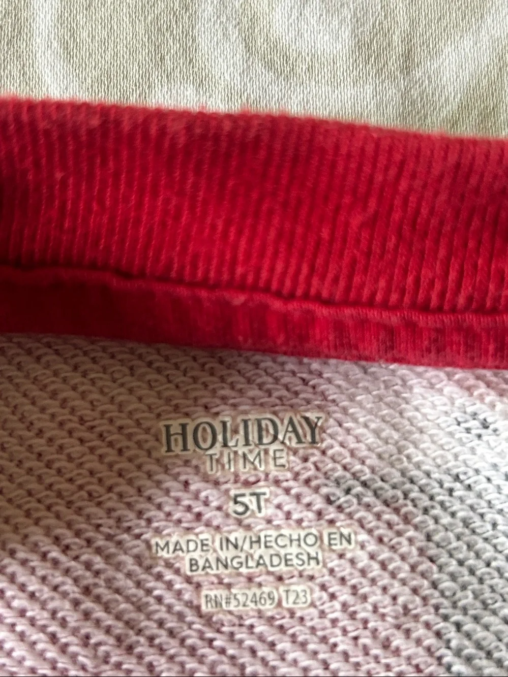 Holiday Time Red Kids Holiday Crewneck Sweatshirt with Santa, Reindeer & Snowman